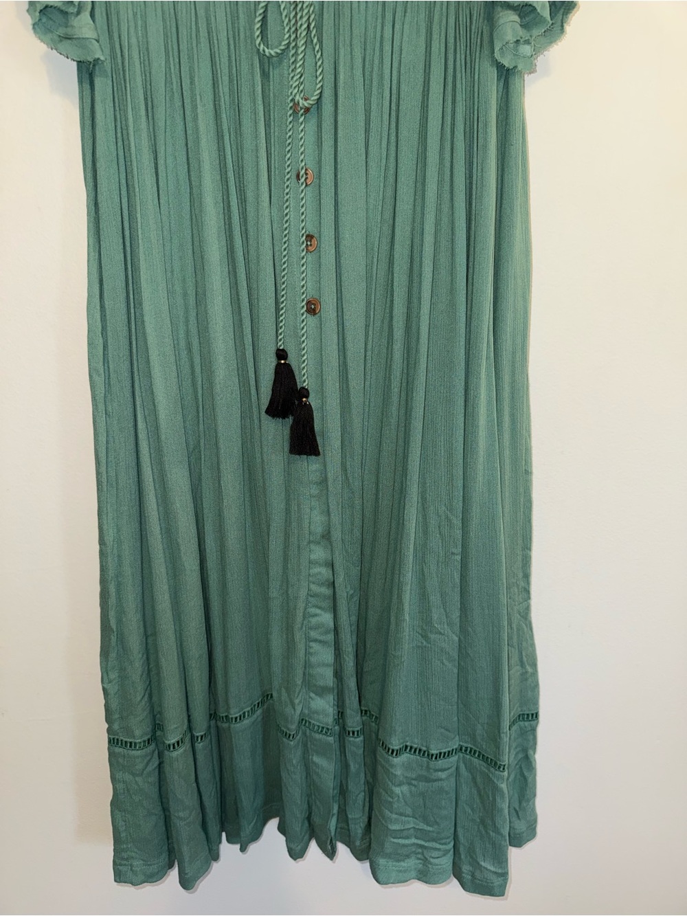 Free People Bali Will Wait For You Embroidered Midi Deep V-neck Casual Dress S - Picture 4 of 8